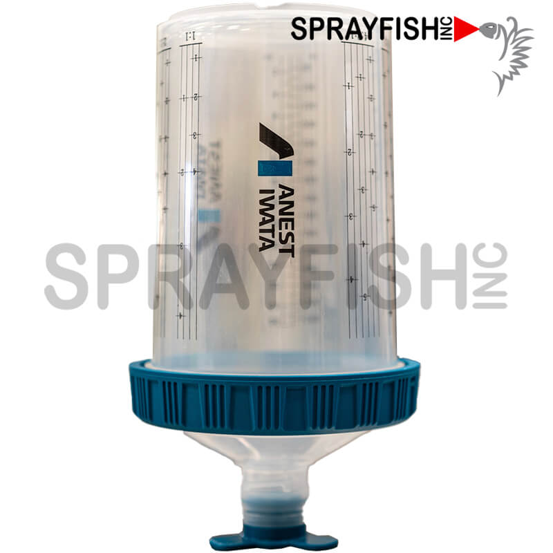 Anest Iwata Fast Flow System (FFS), 850ml/29oz, Sealed Spray Cup Kit, #27504. Kit includes (50) Lids and Liners, (1) Hard Cup, (1) Retaining Ring, (20) Storage Plugs.