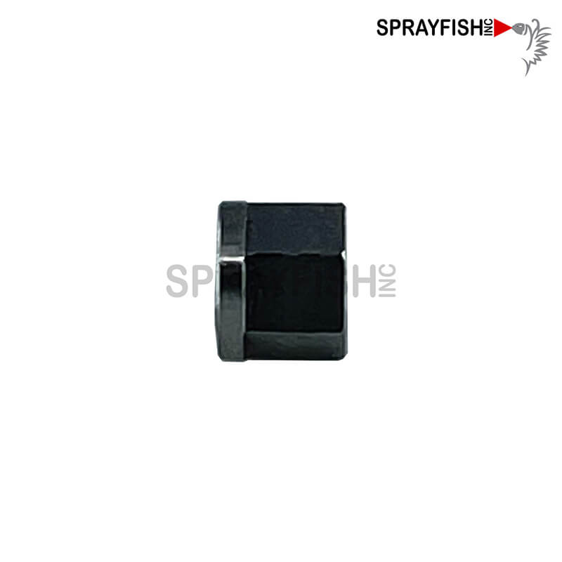 #24 Iwata MSGS-M200 Auto Needle Nut, 93020250.  The needle nut screws onto #21 #93020230 needle bar valve to hold #23 retainer.