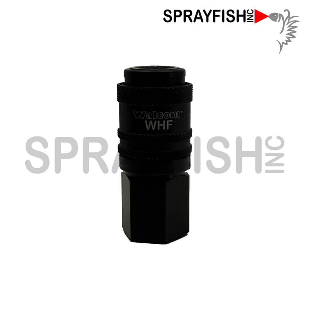 Walcom WHF Coupling Female High Flow Super Light Aluminum Black Anodized Coupler