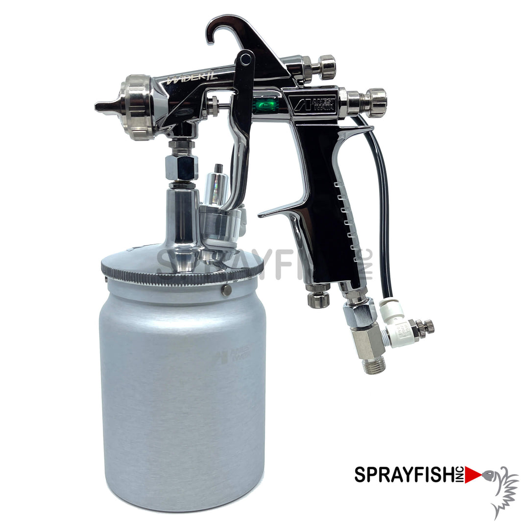 Iwata Wider1L Agitated Siphon Gun Assembly
