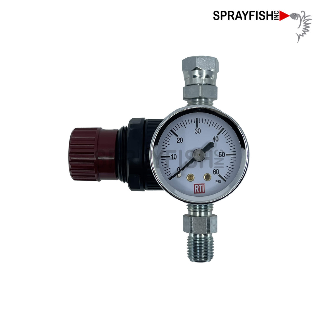 RTi AIR GUN REGULATOR, 0-60 PSI, GAUGE & FITTINGS