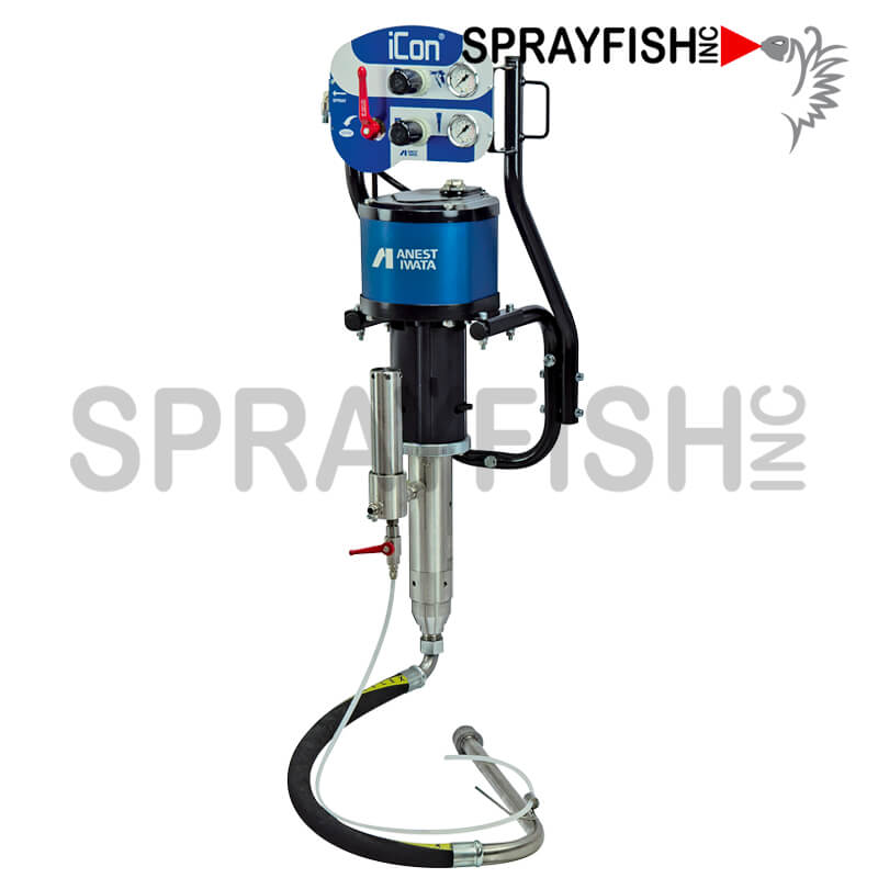 Anest Iwata iCon 36:1 Air-Assisted Airless Pump System, Wall-Mount, 5-Gallon Suction Rod