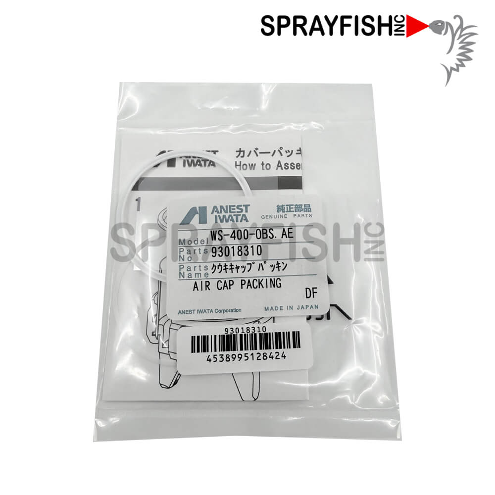 #1-2 Iwata Aircap Packing Set, for LS-400/WS-400 Series 2, Green HVLP, Grey Compliant, Blue Compliant