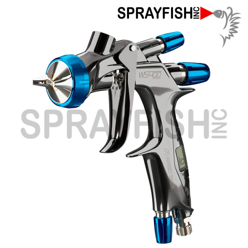 Anest Iwata WS-400 Blue Conventional Digital Series 2 Base Gravity Feed Spray Gun