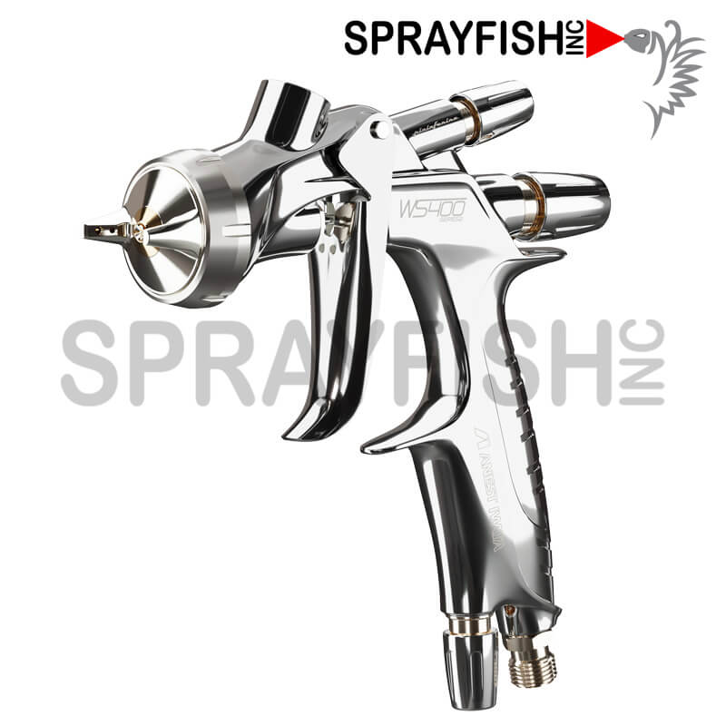 Anest Iwata WS-400 Grey Conventional Standard Series 2 Clear Coat Gravity Feed Gun with Aluminum Cup