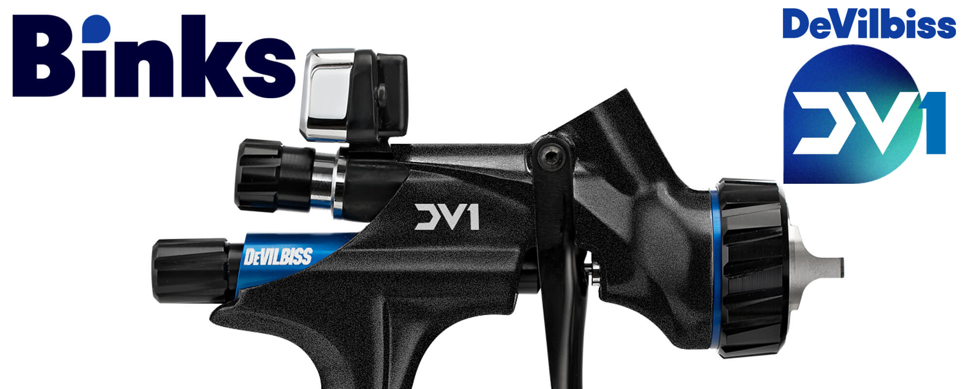 Binks DeVilbiss DV1 Base Gravity Feed Paint Spray Gun Banner