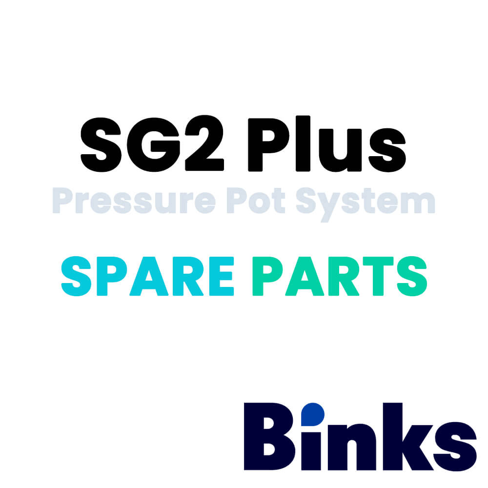 Binks SG-2 Plus Pressure Cup is ideal for component spraying and industrial applications where small batch production spraying is required. The 2 qt. [1.9 L]capacity is sufficient to complete large spray jobs without refilling the cup. Its lightweight and rugged construction is excellent for portability allowing the operator to make fluid and air control adjustments quickly and efficiently at the spray station. The internal construction is designed for waterborne and solvent base materials. 