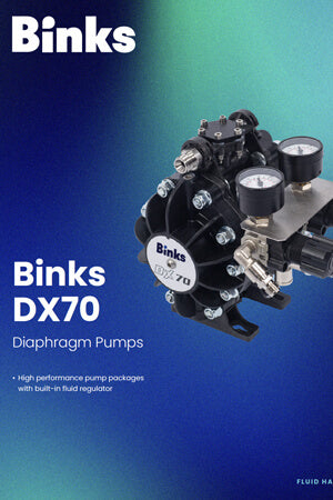 Binks DX70 Diaphragm Paint Feed, Transfer, or Paint Spray System for Manual or Automatic Pressure Feed Paint Guns, Optional Built-In Fluid Pressure Regulator