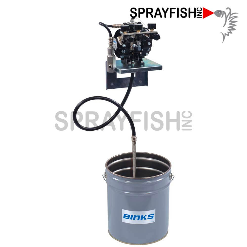 DeVilbiss By Binks DX70 Double Diaphragm Pump Paint System for Low-Pressure Pressure-Feed HVLP Paint, Wall-Mount System