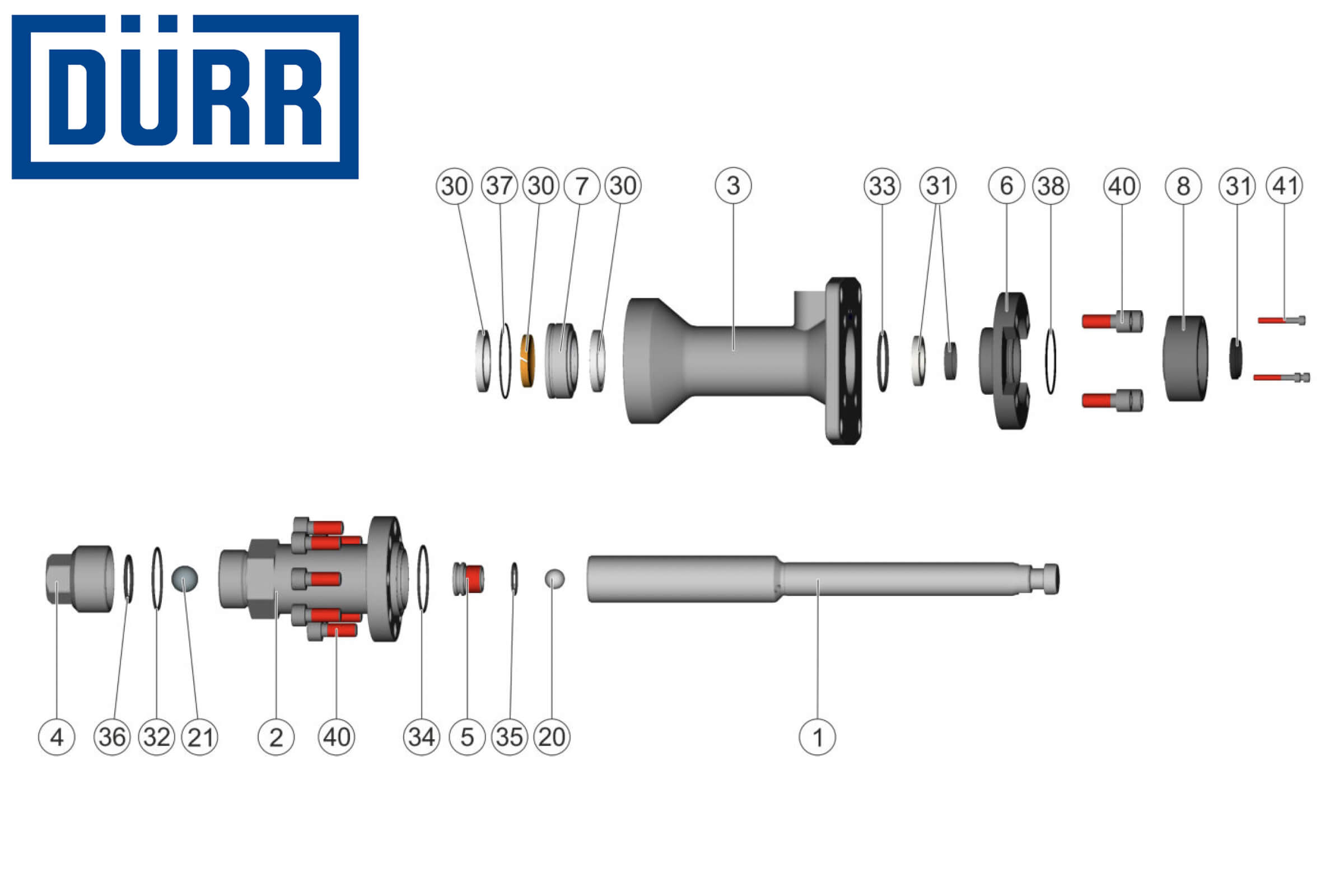 Durr EcoPump2 VP Series Pump Fluid Section Parts Breakdown