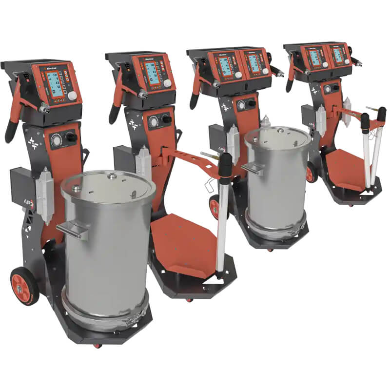 Electron E-Coat +3 Master P Series Single and Dual C1 Gun Box and Hopper Feed Powder Coating Equipment Digital Systems
