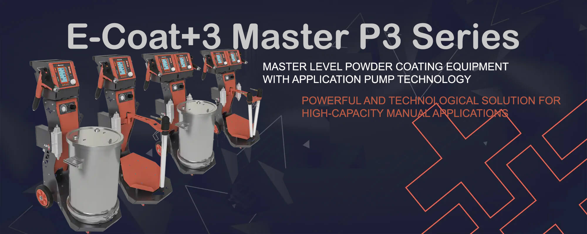 Electron E-Coat+3 Master P3 Series Manual Powder Coating Equipment Banner