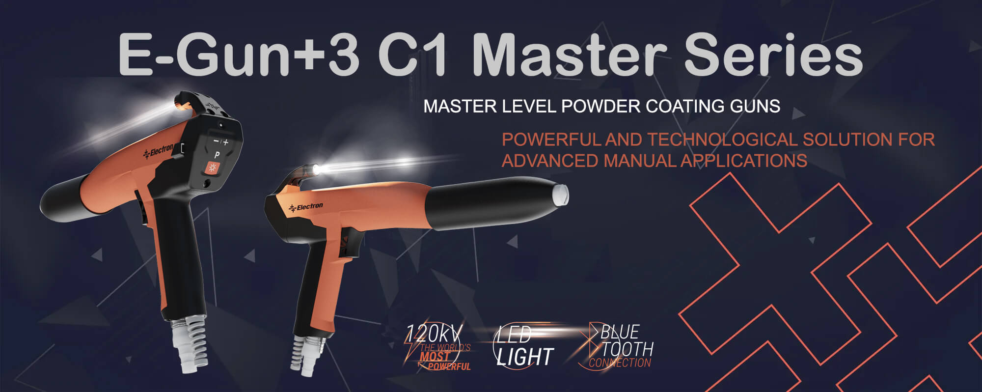 Electron E-Coat+3 C1 Series Manual Powder Coating Equipment Gun Banner