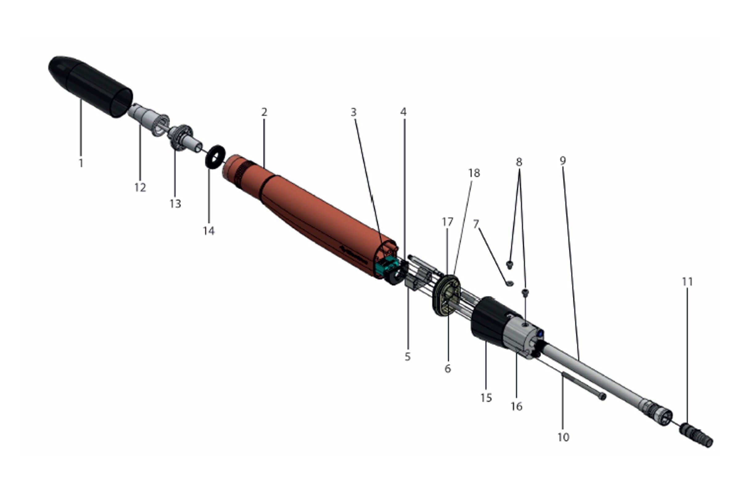 Electron E-Coat+3 Pro Series C3 Automatic Powder Coating Gun Equipment Breakdown