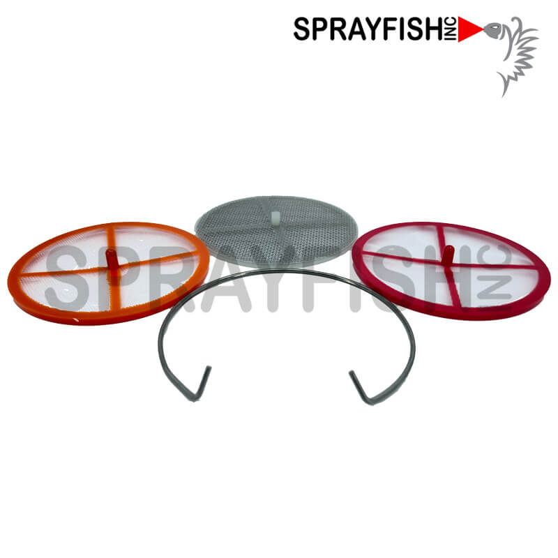 Red, Orange, and White Nylon Filter Screens for Gravity Hopper or Suction Iwata Systems