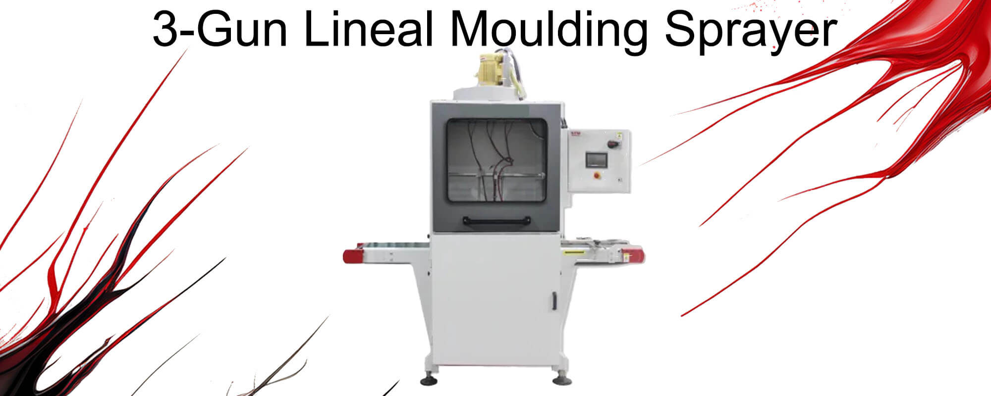 The 3-Gun Linear Moulding sprayers are capable of utilizing both water and solvent based coatings including stains, paints, reactives, and lacquers.