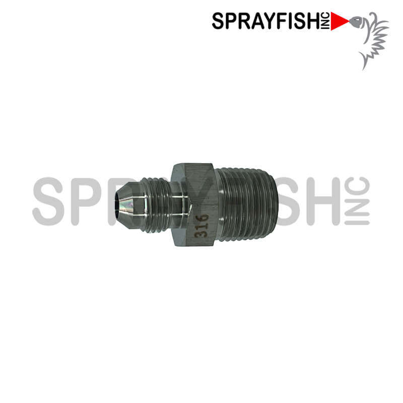 #3 Sprayfish Non-OEM - Comparable to Adapter, 316 Stainless Steel, Double Male, 3/8" NPT x #5 JIC, 905-210-503 for Kremlin® 15-C25 or 30-C25