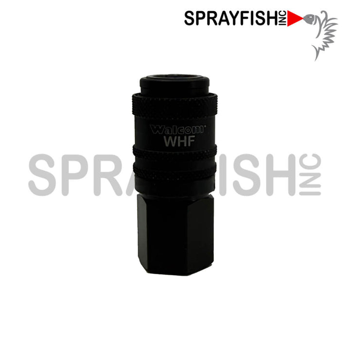 Walcom WHF Coupling Female High Flow Super Light Aluminum Black Anodized Coupler