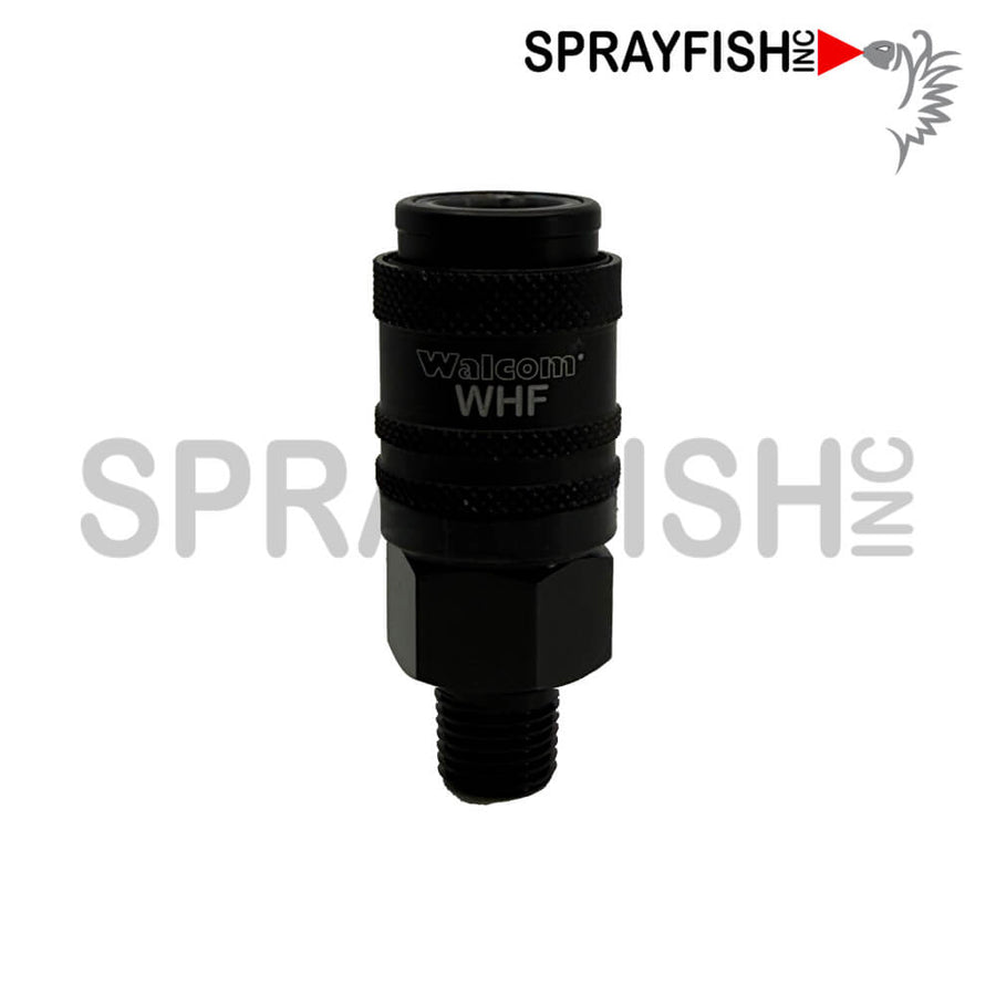 Walcom WHF Coupling Male High Flow Super Light Aluminum Black Anodized Coupler
