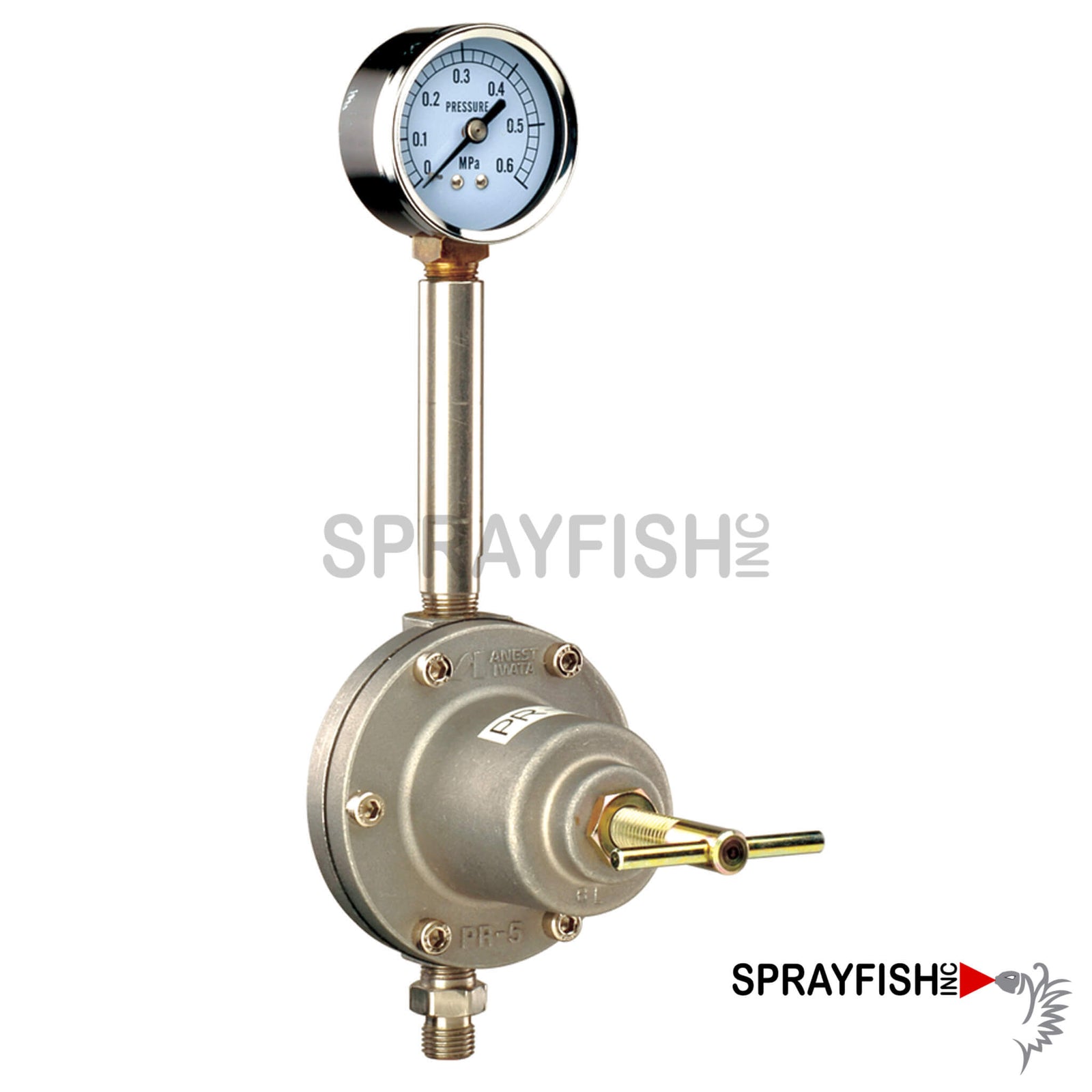 Iwata 8078B Back Pressure Fluid Regulator Low Pressure Stainless Steel