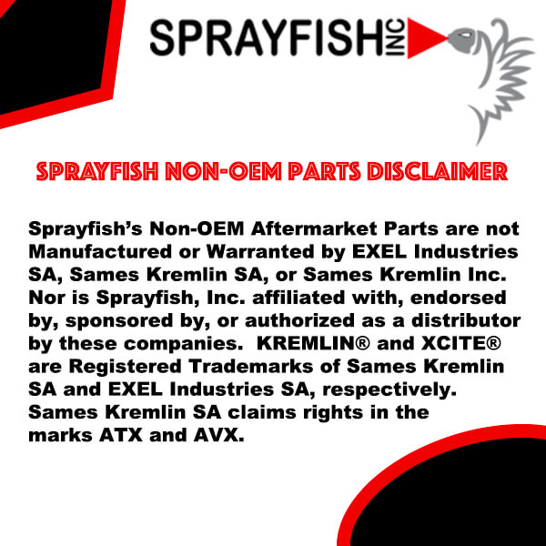 Sprayfish Non-OEM Disclaimer for Sames Kremlin XCITE AVX ATX Air-Assisted Airless Guns